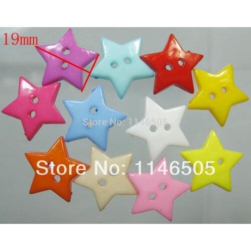 Nylon Star Button Mixed Color Sewing Candy Colors buttons for craft Clothing Accessories 19mm 200pcs