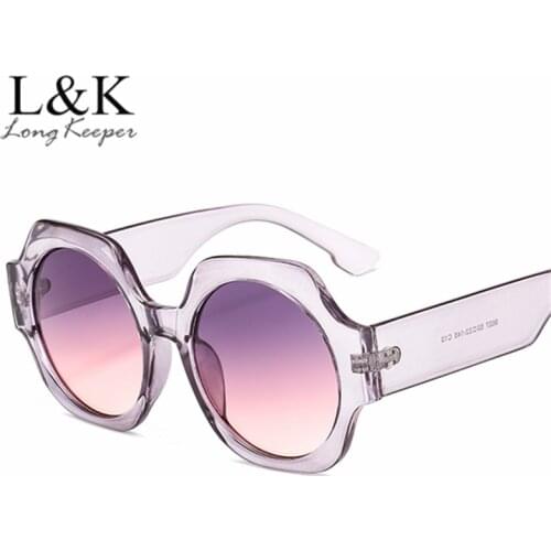 2019 New Sunglasses Oversized Round Retro Sun Glasses Men Women Big Size Transparent Clear Lenes Goggles Trend Luxury UV400