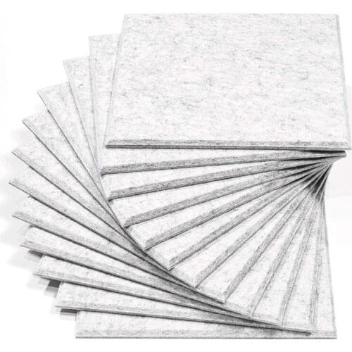 New 12 Pack Acoustic Panels, 12 x 12 x 0.4 Inches Soundproofing Foam Acoustic Tiles Studio Foam Sound Wedges(Silver Grey)