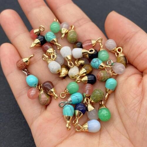 Wholesale Multicolor Drop Shape Pendant Natural Stone for Jewelry Making DIY Handmade Accessories Beaded Decoration Fashion