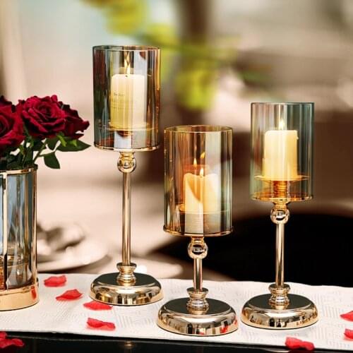 Candle Holders For Home Decor Glass Wedding Centerpieces Table Decoration Candelabros Candle Stick Holder