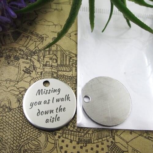 10pcs--"Missing you as I walk down the Aisle"stainless steel charms 5 styles for choosing DIY Charms for necklace bracelets