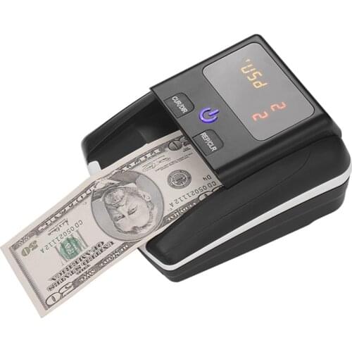 Portable Small Banknote Bill Detector Denomination Value Counter Detection with Battery Counterfeit Fake Money Cash Checker