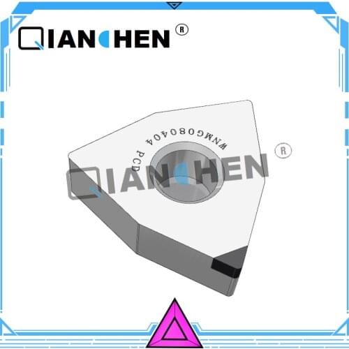 Qian Chen NEW 2PCS PCD/CBN Turning Inserts WNMG080404 CNC PCD Diamond Inserts For Lathe Tools