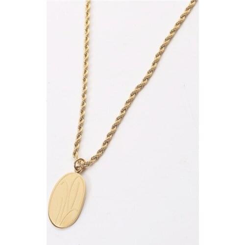 SRCOI New Fashion Plant Flower Pendant Necklace Simple Twisted Titanium Steel Necklace Women Temperament Sweater Chain 2021