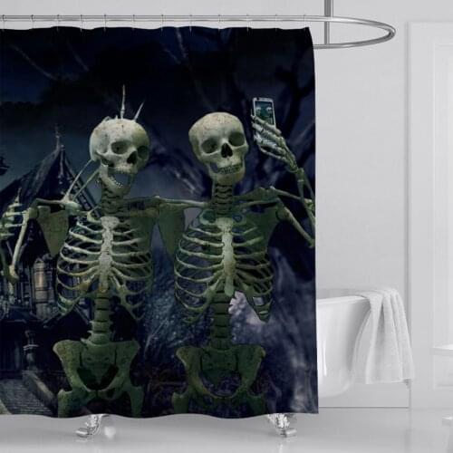 Halloween Skeleton shower curtain curtains Curtains for kitchen Curtains Bathroom curtains For bathroom shower curtain set