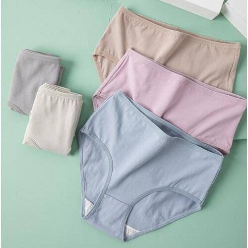 High Waist 5Pcs/Set Women‘s Panties Cotton Breathable Underwear Solid Seamless Girls Briefs Sexy Comfort Female Lingerie