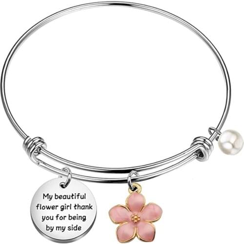 Fashion New Adjustable Bracelet For Women Stainless Steel Carved Custom Round Peach Heart, English Alphabet Jewelry Accessories