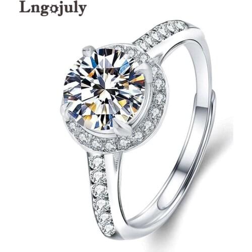 Fine Jewelry 925 Sterling Silver Luxury Diamond Jewelry Moissanite Ring Wedding Party Anniversary Ring For Women Lovers Gifts