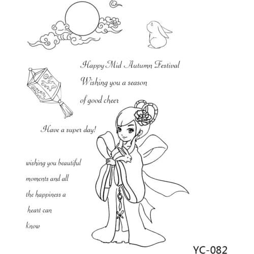 ZhuoAng Mid-Autumn Festival Clear Stamps For DIY Scrapbooking/Card Making/Album Decorative Silicone Stamp Crafts