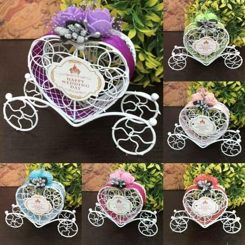 1Pcs Beautiful Cinderell Carriage Candy Chocolate Boxes Birthday Wedding Party Favour New Party Gift Christmas Hollow Box Decor