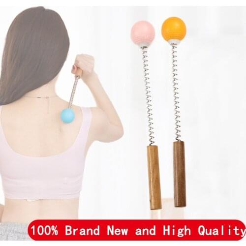 1pc Hand-held Multi-purpose Knee Massager Stick Golf Massage Hammer Massager for Body Wooden Handle Massage Ball Massage Stick