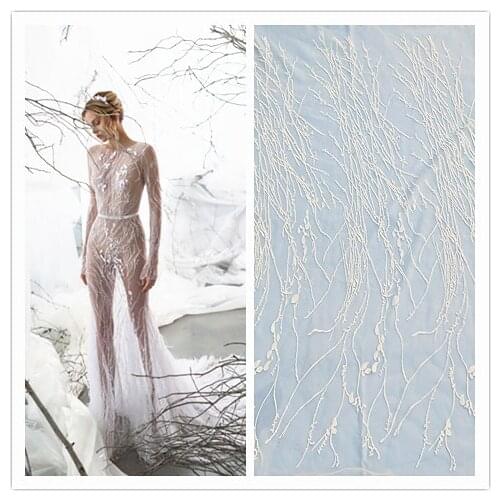 1 Yard / Package Custom Plum Branch Lace Wedding Dress Fashion Fabric Japanese and Korean Sen Princess Handmade DIY Accessories