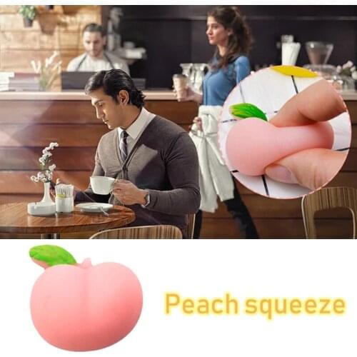 10Pcs Silicone Mini Peach Squishy Toy Cute Stress Anxiety Relief Decompression Squeeze Ball DIY Phone Case Decoration