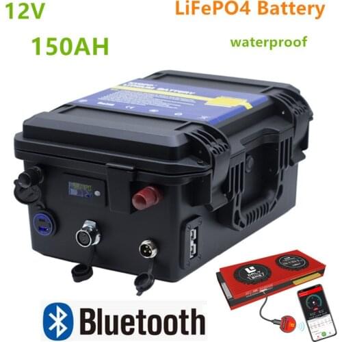 12V LiFePO4 150ah Battery pack Built in Bluetooth BMS lifepo4 12V 150AH waterproof lithium battery pack for boat motor,inverter