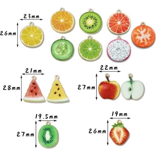 New 140 pcs Fruit Charm Pendants DIY Jewelry Making Wholesale
