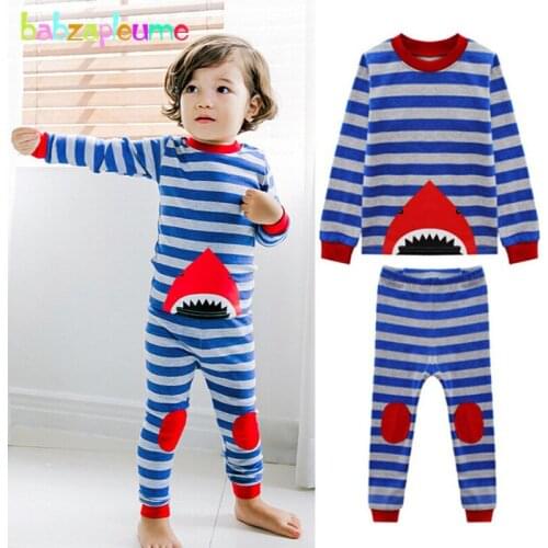 Babzapleume 2Piece 2-7Years Spring Baby Wear Boys Two Piece Sets Stripe Long Sleeve Kids T-shirt+Pants Children Clothing BC1715