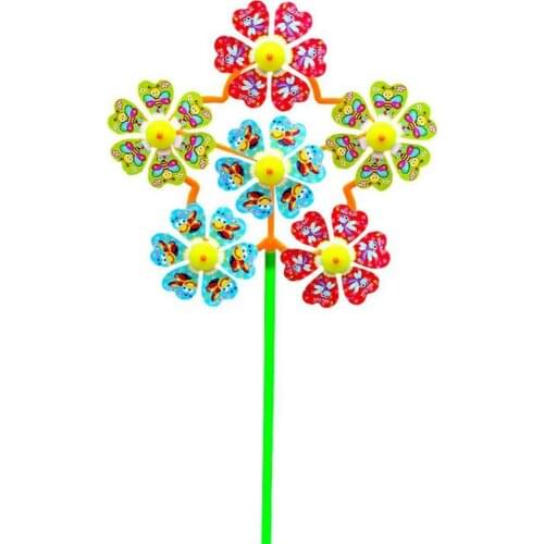 2Pcs Flower Windmill Wind Spinner Pinwheels Home Garden Yard Decor Kids Toys Outdoor Decor