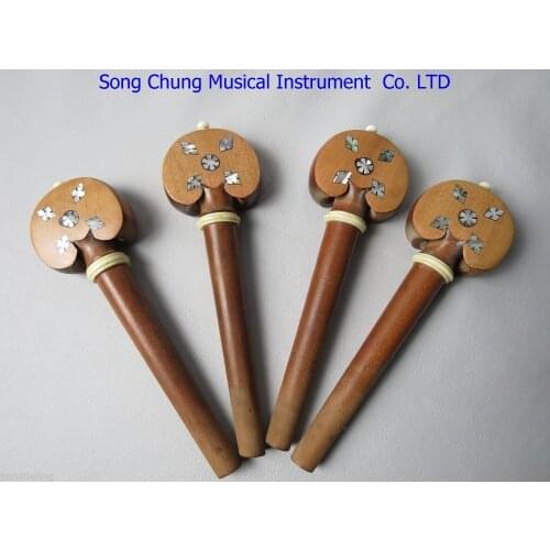 4/4cello Fittings,4pcs inlay Jujube wood pegs