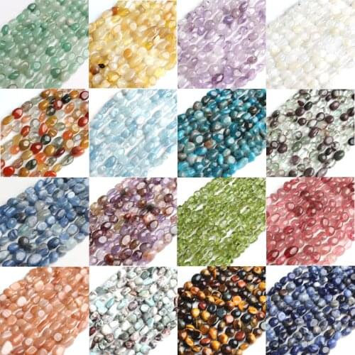 4-8mm Natural Irregular Genuine Aquamarina Larimar Apatite Moonstone Stone Beads for Jewelry Making DIY Bracelet 15'Strand