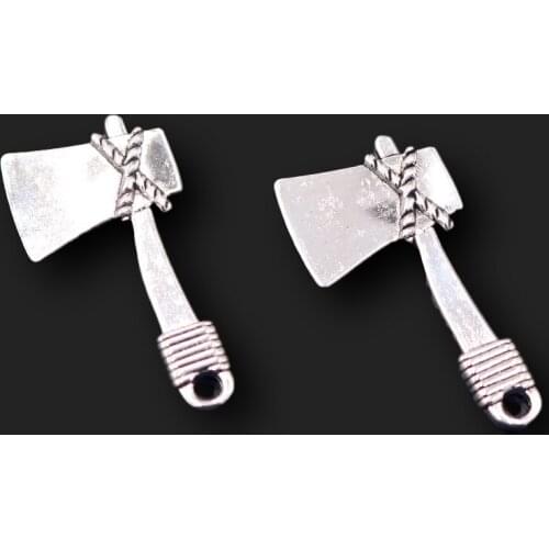 8pcs Silver Plated Tool Axe Pendants Retro Necklace Earrings Accessories DIY Charms For Jewelry Crafts Making 41*21mm A2342