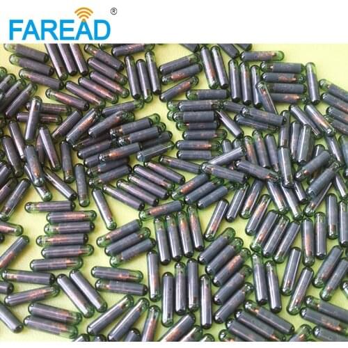 High quality x80pcs T5577 FDX-A 125KHz embed Glass tags transponder 2.12*12mm RFID Electronic Microchip for identification