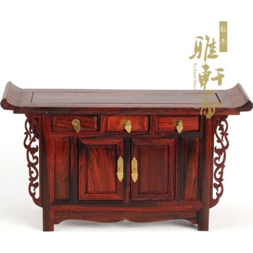 A Gallery] miniature Fang Mingqing mahogany crafts three vegetarian Taiwan model miniature furniture special offer