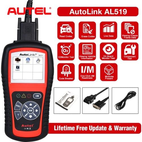 Autel 100% Originl OBD2 Scanner Car Diagnostic tool Code Reader AutoLink AL519 OBD Automotive Tool EOBD Automotive Scanner