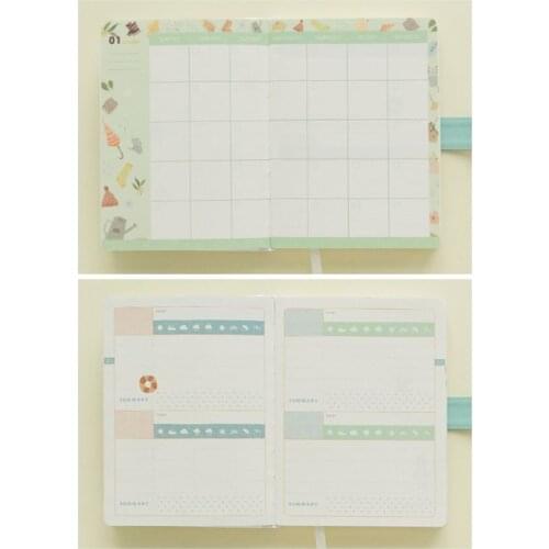 A5 Cute Cartoon Notebook Leather Diary Journal Planner Travelers Journal Agenda