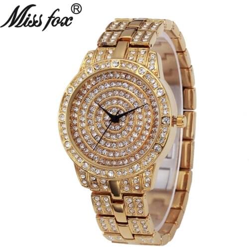 Watch Women Top Brand Luxury Rhinestone Wrist Watches Dress Gold Women Famous Brand Montre Femme Quartz Watch Fantastic Ladies