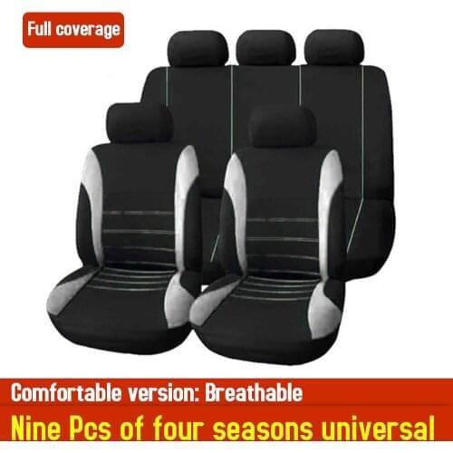 9Pcs Car Seat Cover Vehicle Protective Cushion Four Seasons Universal Full Surround Headrest Interior Decoration Car Accessories