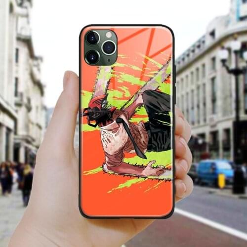 Chainsaw Man manga Denji art Soft Silicone Glass Phone Case Cover Shell For iPhone SE 6 6s 7 8 Plus X XR XS 11 12 Mini Pro Max