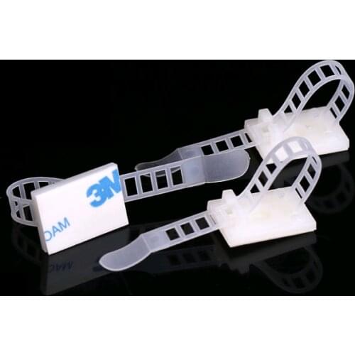 White/Black Electric Tie Management Home Mount Nylon Cable Clip Holder Self-adhesive Multipurpose Adjustable Wire Clamp Fixed