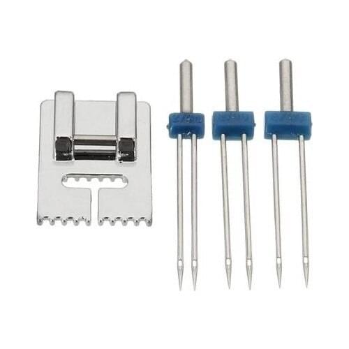 İşkur Machine Rib Double Household Sewing Machine Rib Stitching Needle And Foot Set