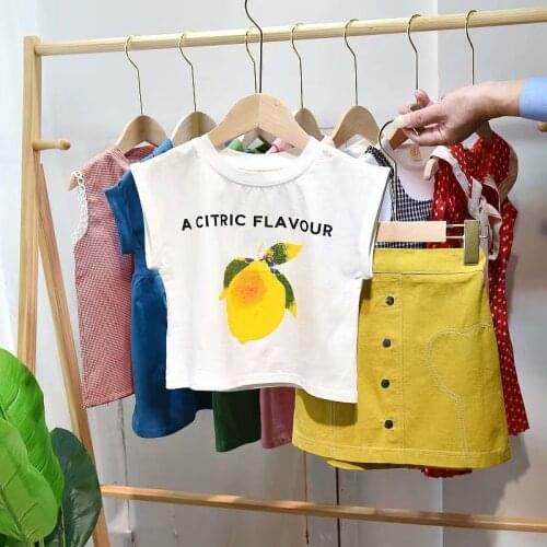 Childrens Suit 2021 Summer New Girls Set Childrens Casual T-shirt Letter Dress two-piece Round Neck Summer Costume Outfits