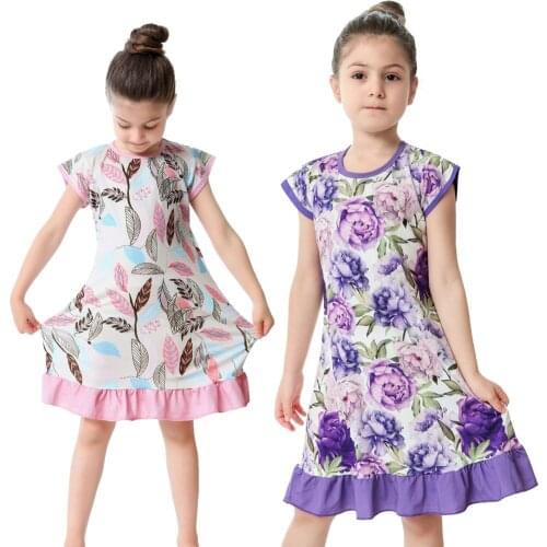 Children Pajama Dress New Fashion Kids Nightdress Summer Baby Girls Clothing Dresses Casual Toddler Nightgown for 2-10 Years Old