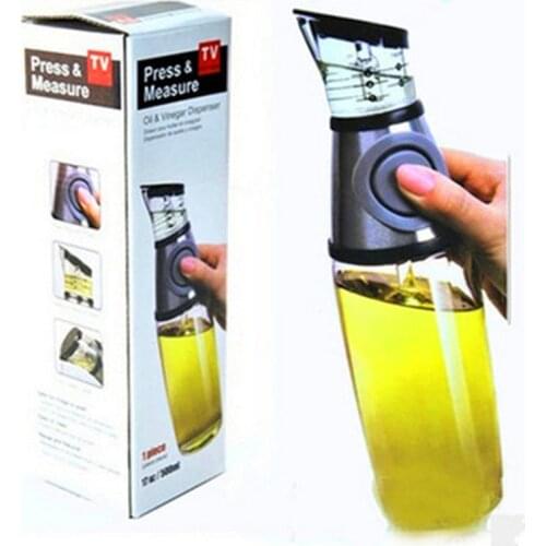 500ml Measuring Cooking Seasoning Sauce Bottle Glass Storage Bottles Oil Vinegar Dispenser Creative Kitchen Tools Accessori