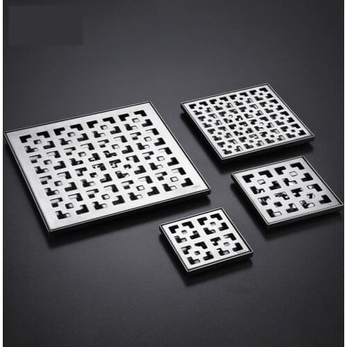 Shower Floor Drain 120/150/200/300mm 304 Stainless Steel Bathroom Large Size Floor Drain Suqaure Deodorant