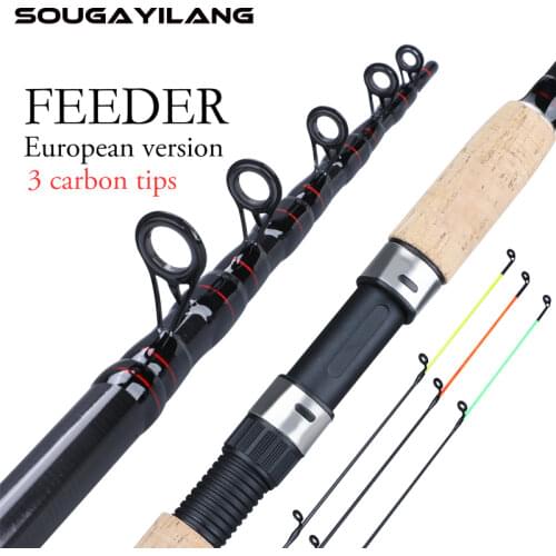 Sougayilang 3.0-3.6m Feeder Fishing Rod 2/6 Sections TelescopicSpinning Travel Rod Pesca Carp Feeder 60-180g Pole Fish Tackle