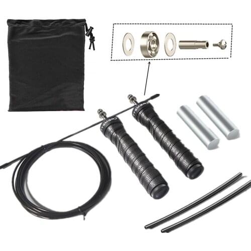 Crossfit Fitness Jump Rope Skip Speed Weighted Jump Ropes Professional Jumping Rope Set with Iron Block/Spare Rope/Tube