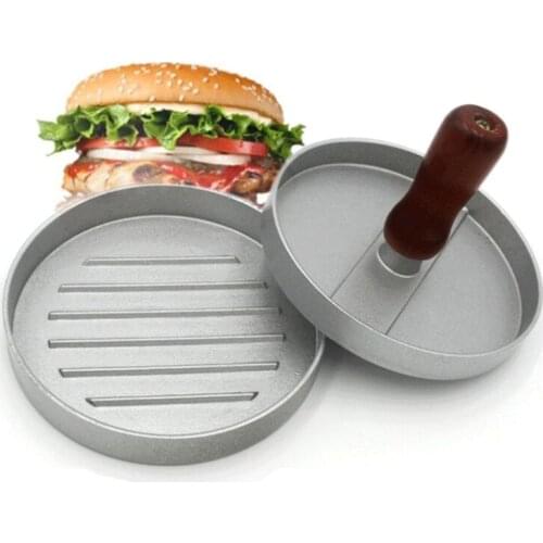 Quality Round Shape Hamburger Press Aluminum Alloy 12 cm Hamburger Meat Beef Grill Burger Press Mold kitchen Restaurant tools