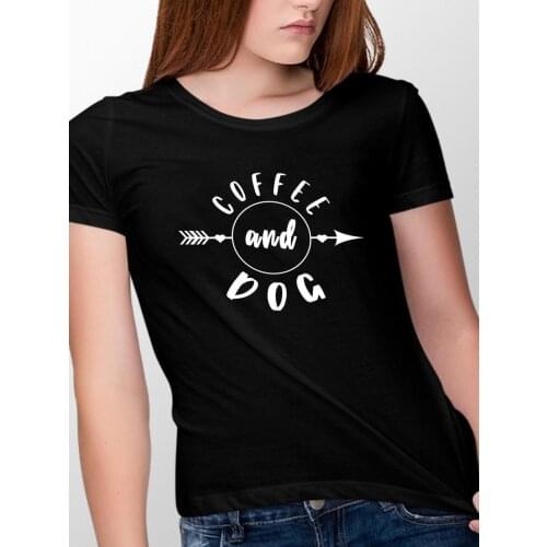 Coffee and DOG Mom mAMA female tshirts print fashion street Plus size letters T-Shirts women o-neck short sleeve summer Top Tee