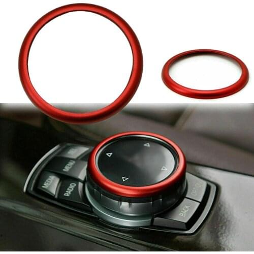 Red Aluminum Ring Center Console IDrive Multimedia Controller Knob Ring for -BMW 1 2 3 4 5 6 7 Series X3 X4 X5 X6