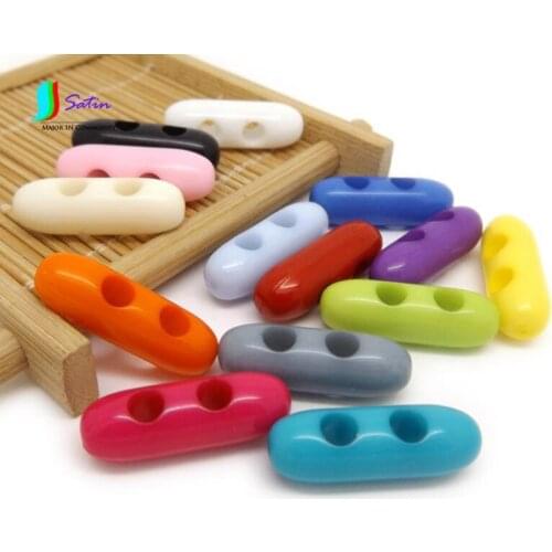 Colorful Resin Rectangle 2 Hole Button for Child Sweater/coat Sewing DIY Decoration Horn Deduction S0199H