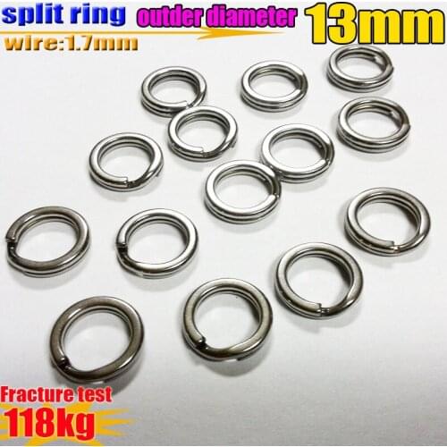 HOT 2019 strong test fishing split rings size:wire1.7mm OD13mm quantity:200pcs/lot 304 stainless steel