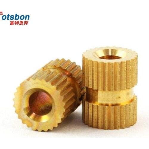 M2/M2.5/M3/M4/M5/M6/M8 Brass Insert Nut Insertos Knurling Copper Knukles Nuts Heat Straight Threaded Knurled Inserti DIN16903