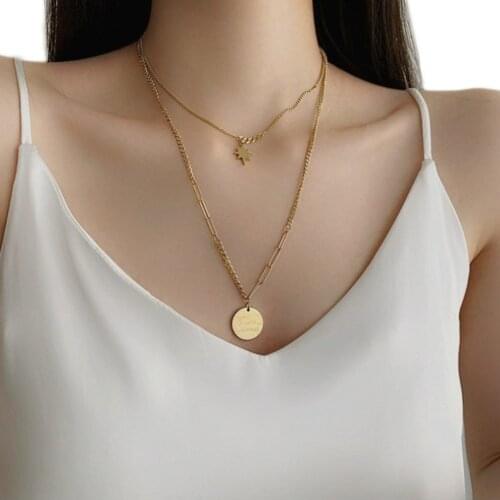 316L Stainless Steel Fashion Fine Jewelry Hip Hop Street The Brightes Star Charms Chain Choker Necklaces Pendants For Women Men