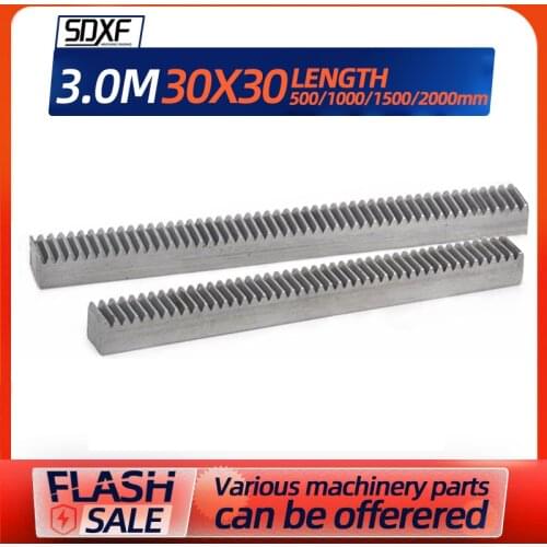 Modulus 3M Spur Rack 30*30 Pitch of length 500/1000/1500/2000mm Surface Blackened Treatment 45# Steel