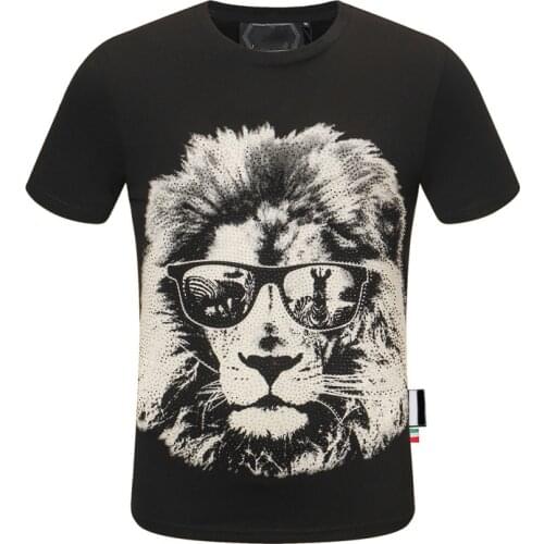 2020 Top Brand Men Round Neck Short Sleeve Fashion Skull T-shirt Man Cotton Plein T-shirt Street Hip-Hop Hombre manga corta