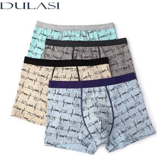 Mens Panties Sexy New Fashion Underwear For Boy Comfortable Cotton Mid Waist Boxer Shorts Top Recommend Stretch XL-4XL DULASI